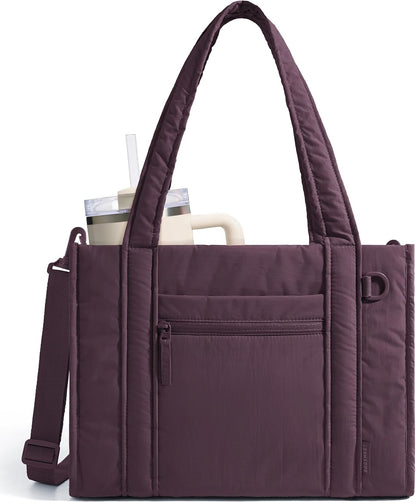 Boxy Tote Bag for Women, Crossbody Work Bag with Zipper
