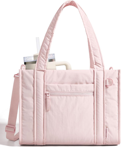 Boxy Tote Bag for Women, Crossbody Work Bag with Zipper