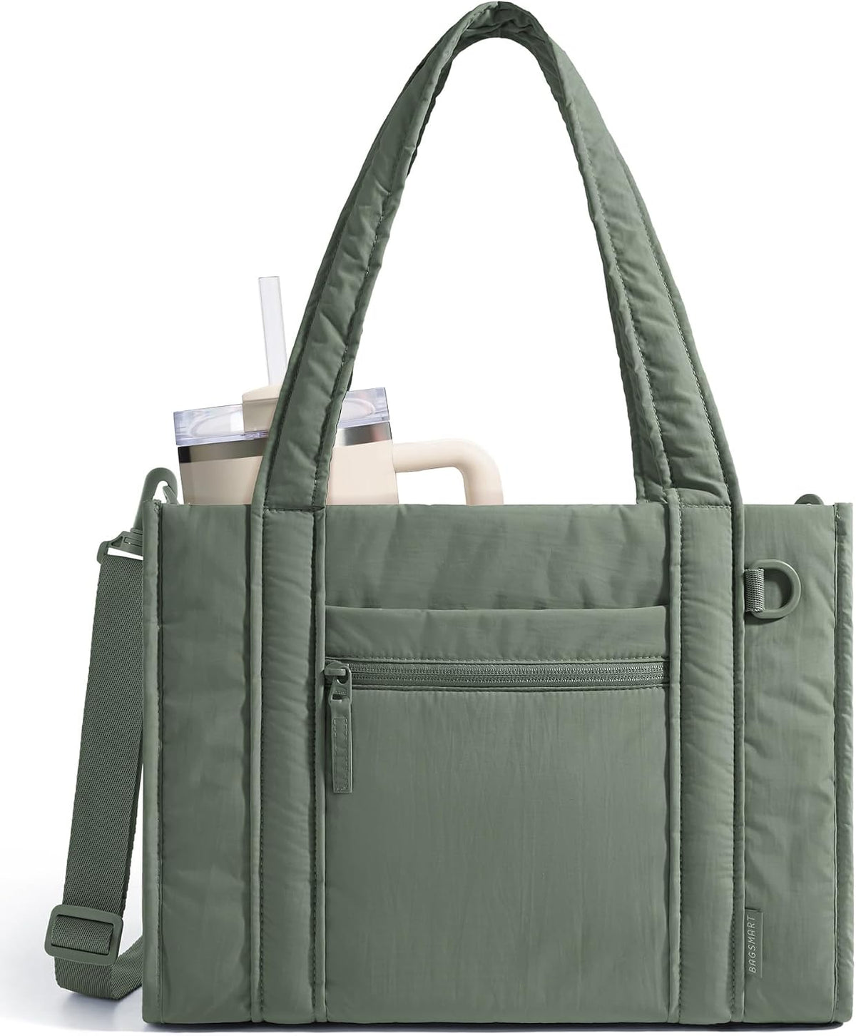 Boxy Tote Bag for Women, Crossbody Work Bag with Zipper