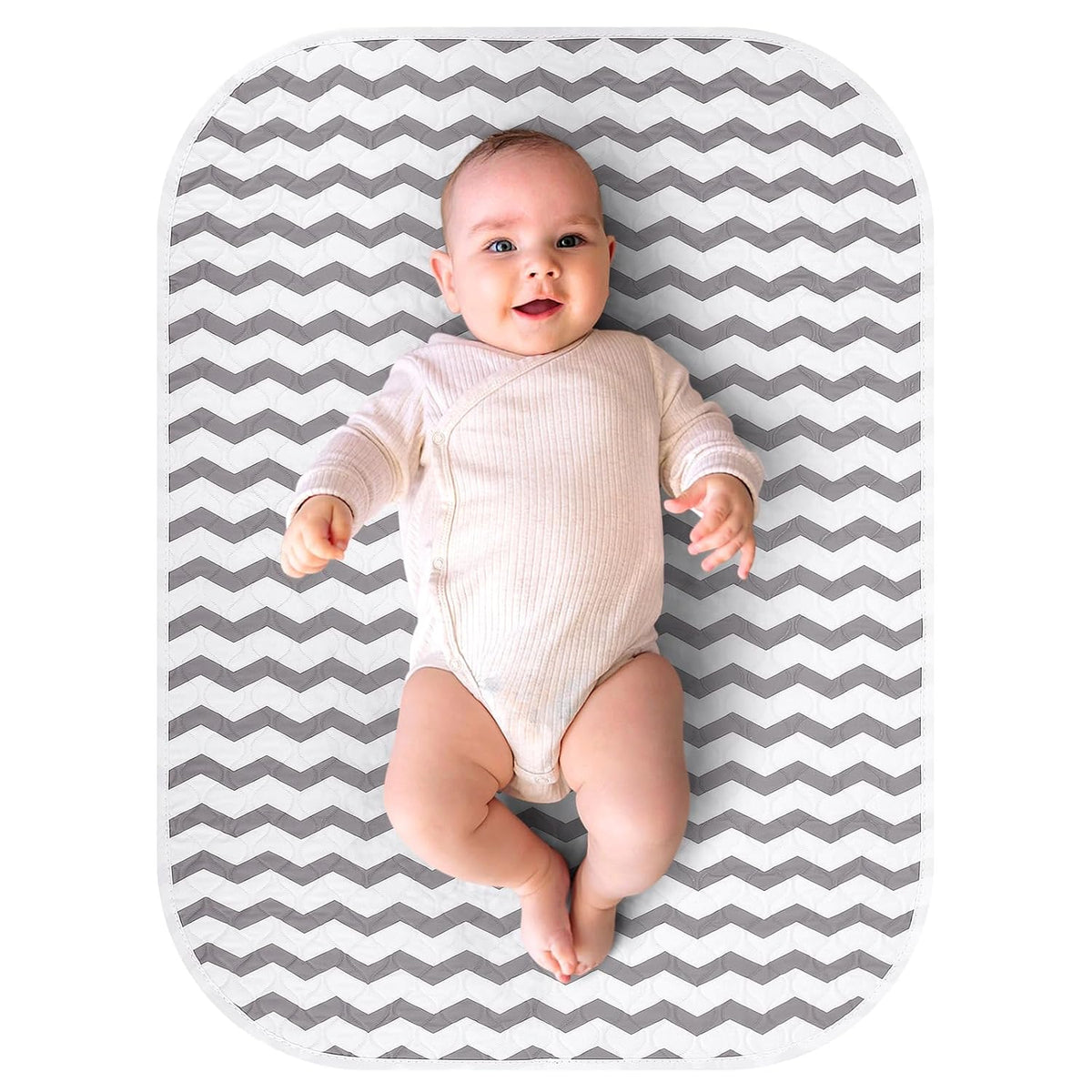 Baby Diaper Changing Pad, 27" x 20" Waterproof Baby Changing Mat, Wipeable Portable Diaper Changing Pad for Travel