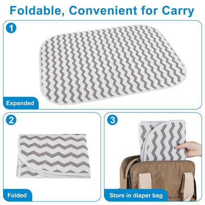 Baby Diaper Changing Pad, 27" x 20" Waterproof Baby Changing Mat, Wipeable Portable Diaper Changing Pad for Travel