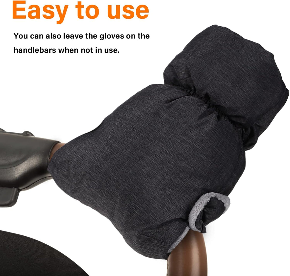 1pair Stroller Gloves Warm Fleece Hand Muffs for Parents Fit for Strollers Shopping Carts for Cold Weather Use