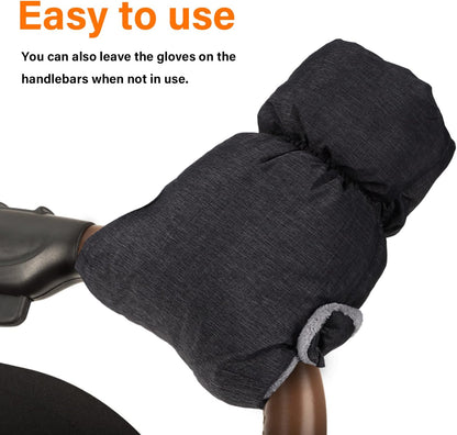 1pair Stroller Gloves Warm Fleece Hand Muffs for Parents Fit for Strollers Shopping Carts for Cold Weather Use