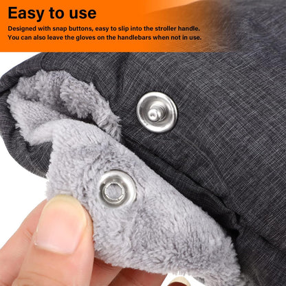1pair Stroller Gloves Warm Fleece Hand Muffs for Parents Fit for Strollers Shopping Carts for Cold Weather Use