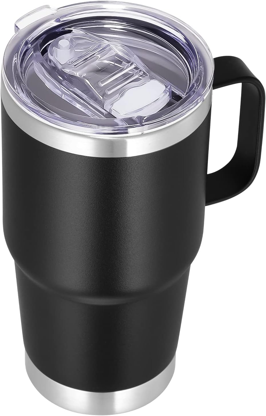 20 oz Tumbler with Handle Lid and Straw, Stainless Steel Insulated Travel Coffee Mug Spill Proof Double Wall Metal Tumbler Cup Keeps Drink Hot and Cold, Navy Blue 1 Pack