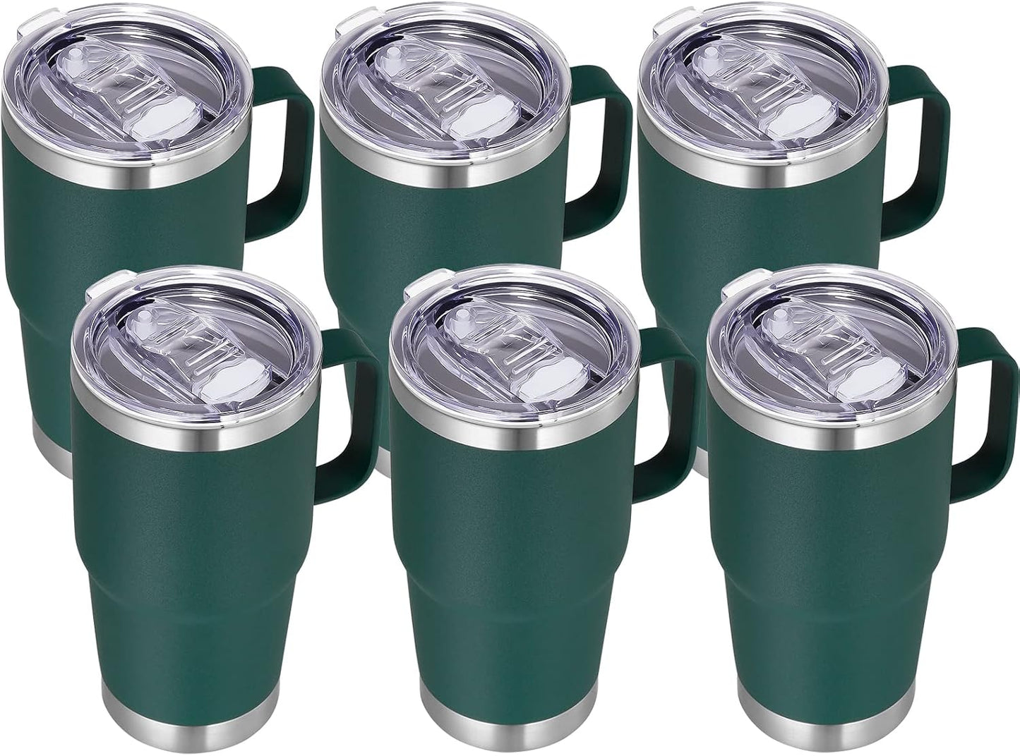 20 oz Tumbler with Handle Lid and Straw, Stainless Steel Insulated Travel Coffee Mug Spill Proof Double Wall Metal Tumbler Cup Keeps Drink Hot and Cold, Navy Blue 1 Pack