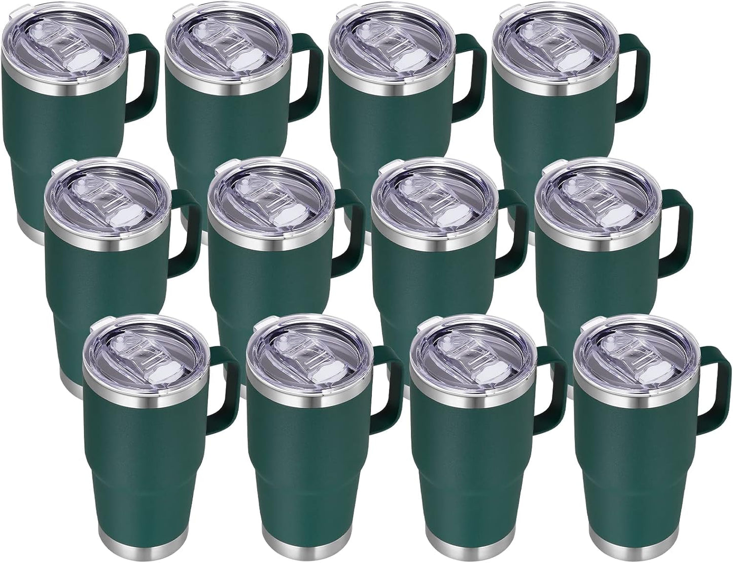 20 oz Tumbler with Handle Lid and Straw, Stainless Steel Insulated Travel Coffee Mug Spill Proof Double Wall Metal Tumbler Cup Keeps Drink Hot and Cold, Navy Blue 1 Pack