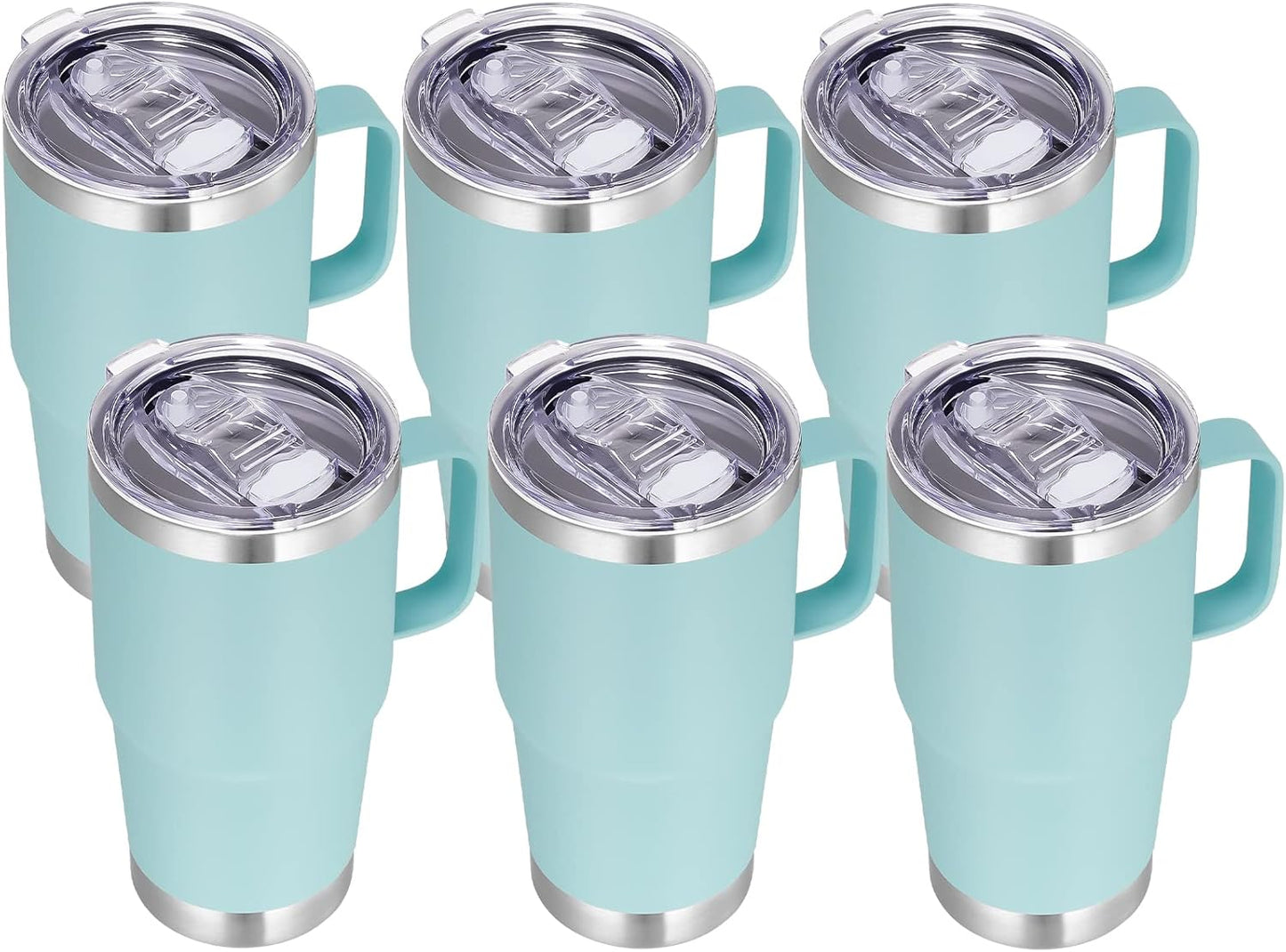 20 oz Tumbler with Handle Lid and Straw, Stainless Steel Insulated Travel Coffee Mug Spill Proof Double Wall Metal Tumbler Cup Keeps Drink Hot and Cold, Navy Blue 1 Pack