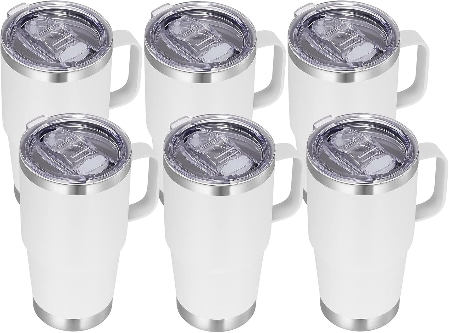 20 oz Tumbler with Handle Lid and Straw, Stainless Steel Insulated Travel Coffee Mug Spill Proof Double Wall Metal Tumbler Cup Keeps Drink Hot and Cold, Navy Blue 1 Pack