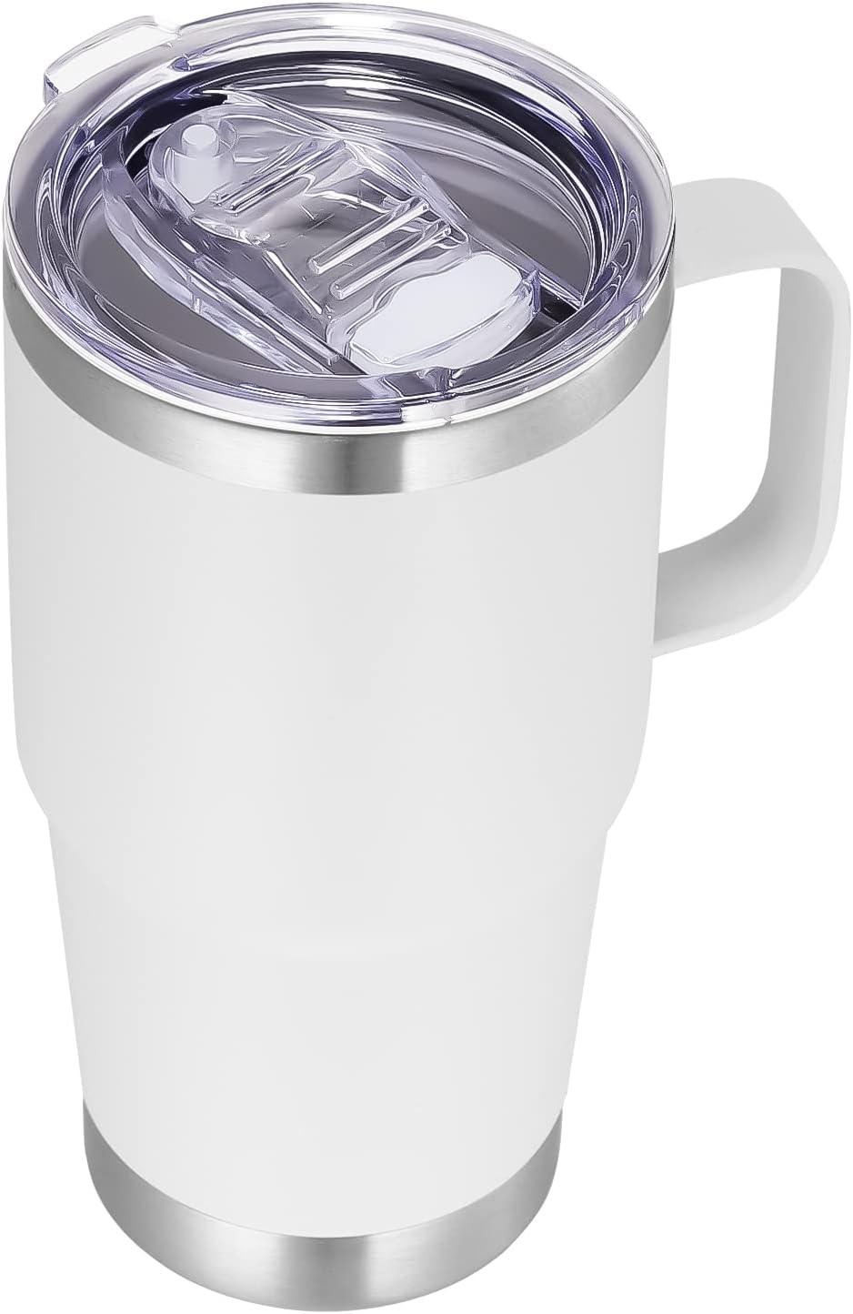 20 oz Tumbler with Handle Lid and Straw, Stainless Steel Insulated Travel Coffee Mug Spill Proof Double Wall Metal Tumbler Cup Keeps Drink Hot and Cold, Navy Blue 1 Pack