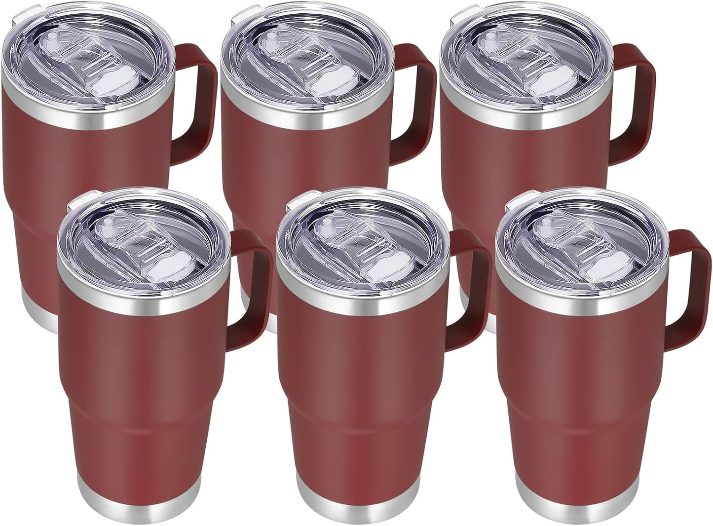 20 oz Tumbler with Handle Lid and Straw, Stainless Steel Insulated Travel Coffee Mug Spill Proof Double Wall Metal Tumbler Cup Keeps Drink Hot and Cold, Navy Blue 1 Pack