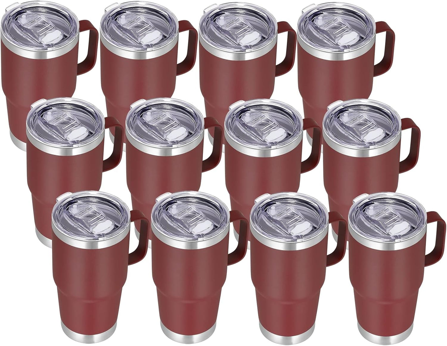 20 oz Tumbler with Handle Lid and Straw, Stainless Steel Insulated Travel Coffee Mug Spill Proof Double Wall Metal Tumbler Cup Keeps Drink Hot and Cold, Navy Blue 1 Pack