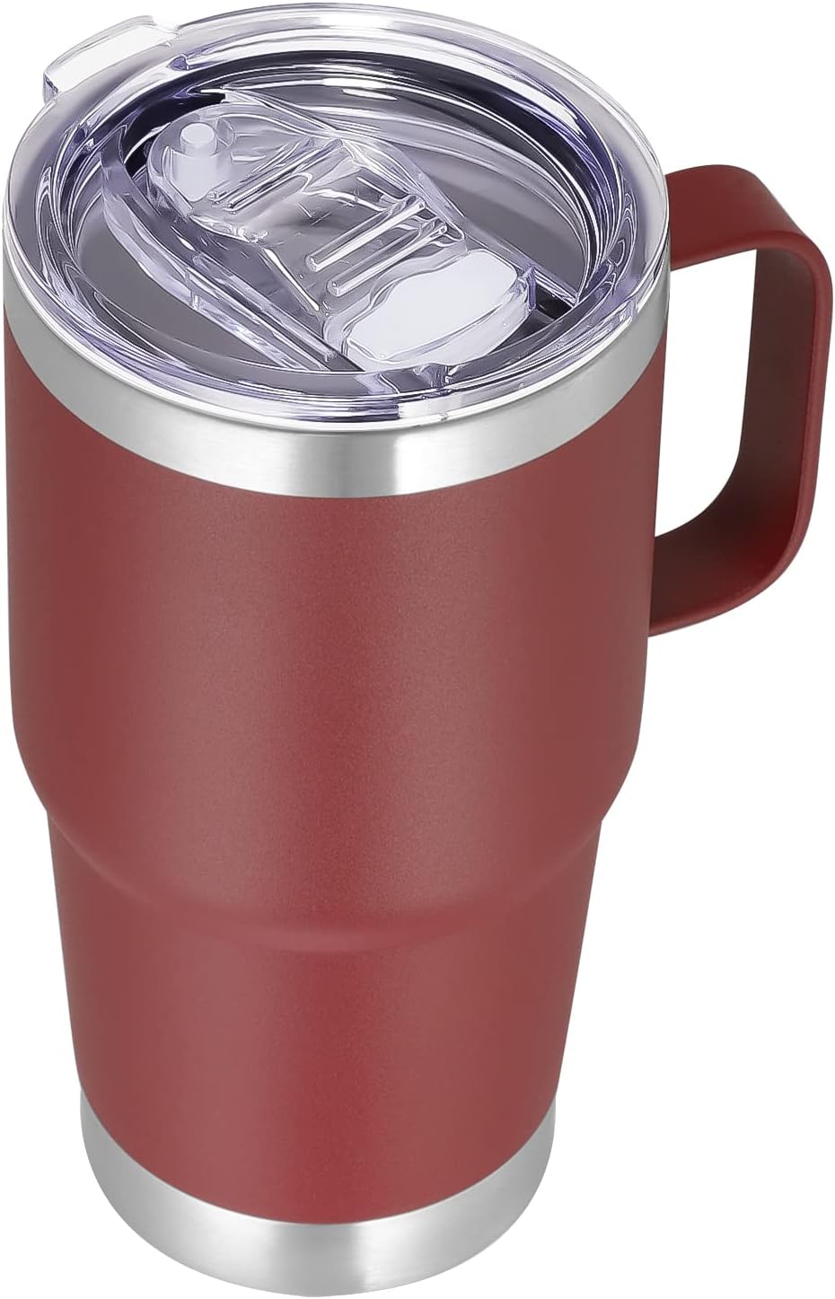 20 oz Tumbler with Handle Lid and Straw, Stainless Steel Insulated Travel Coffee Mug Spill Proof Double Wall Metal Tumbler Cup Keeps Drink Hot and Cold, Navy Blue 1 Pack