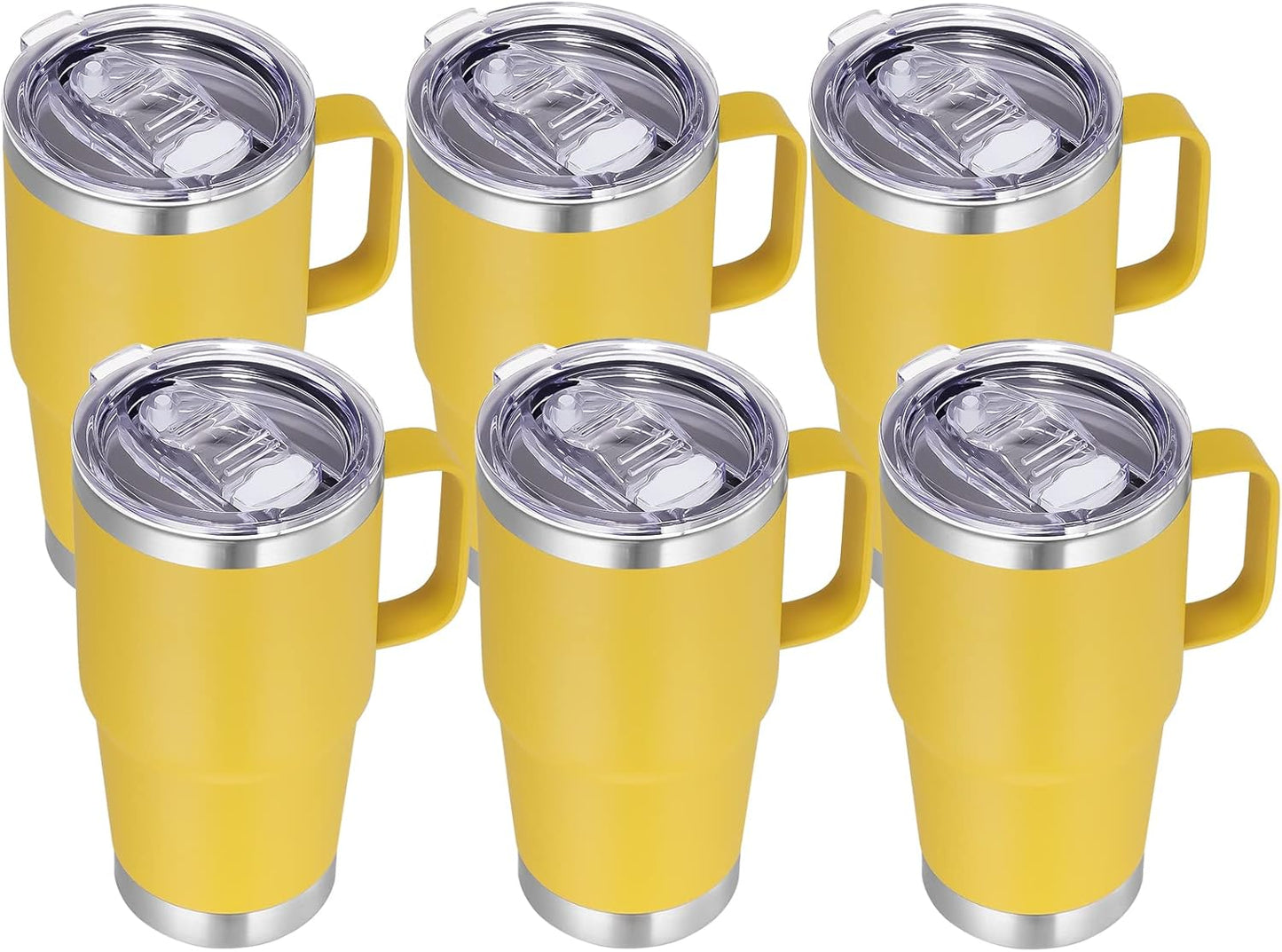 20 oz Tumbler with Handle Lid and Straw, Stainless Steel Insulated Travel Coffee Mug Spill Proof Double Wall Metal Tumbler Cup Keeps Drink Hot and Cold, Navy Blue 1 Pack