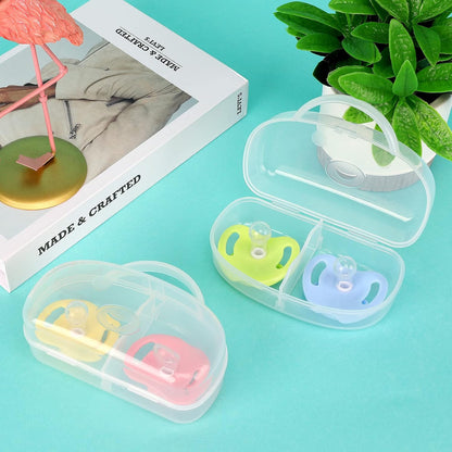 Pacifier Case, Pacifier Container Can Storage 2 Pacifiers, Baby Pacifier Holder Case for Travel, BPA Free,Transparent