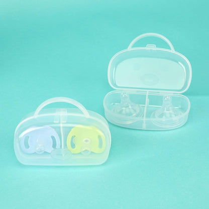 Pacifier Case, Pacifier Container Can Storage 2 Pacifiers, Baby Pacifier Holder Case for Travel, BPA Free,Transparent