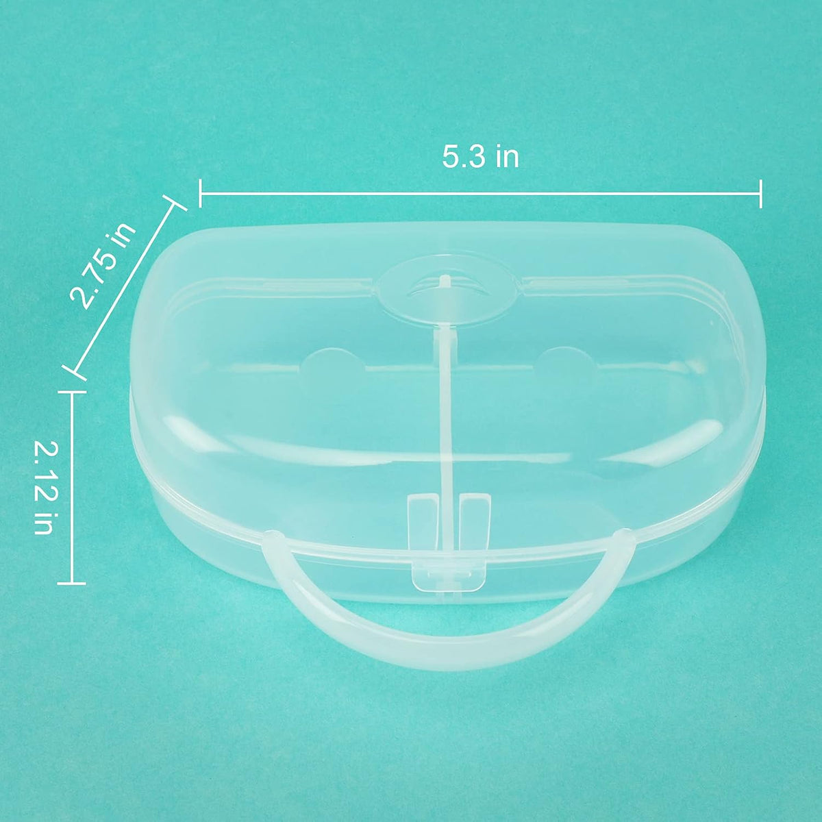 Pacifier Case, Pacifier Container Can Storage 2 Pacifiers, Baby Pacifier Holder Case for Travel, BPA Free,Transparent