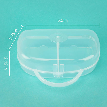 Pacifier Case, Pacifier Container Can Storage 2 Pacifiers, Baby Pacifier Holder Case for Travel, BPA Free,Transparent