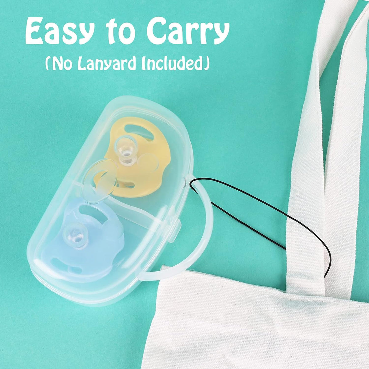 Pacifier Case, Pacifier Container Can Storage 2 Pacifiers, Baby Pacifier Holder Case for Travel, BPA Free,Transparent