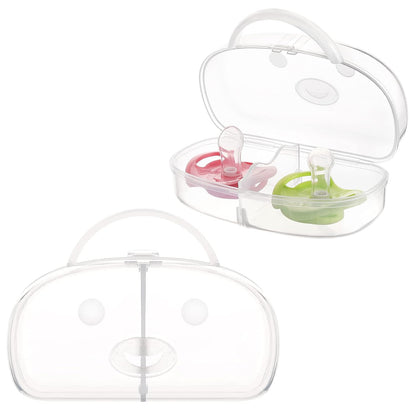 Pacifier Case, Pacifier Container Can Storage 2 Pacifiers, Baby Pacifier Holder Case for Travel, BPA Free,Transparent