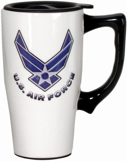 Ceramic Travel Mugs - American Flag Cup - Hot or Cold Beverages - Gift for Coffee Lovers