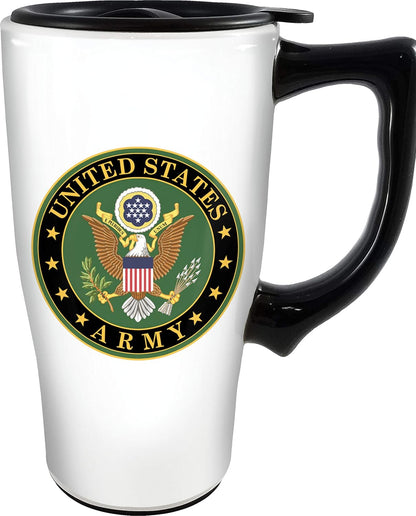 Ceramic Travel Mugs - American Flag Cup - Hot or Cold Beverages - Gift for Coffee Lovers