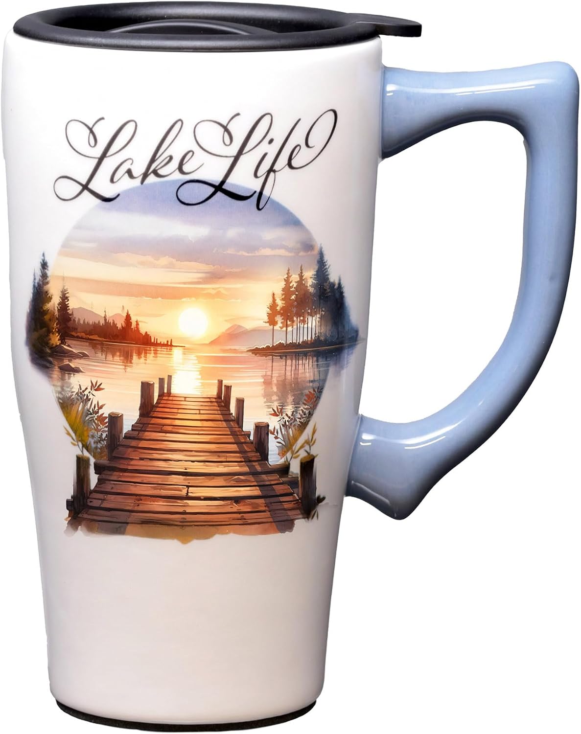 Ceramic Travel Mugs - American Flag Cup - Hot or Cold Beverages - Gift for Coffee Lovers