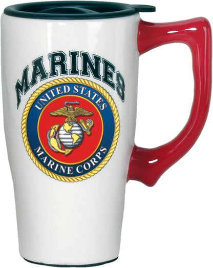 Ceramic Travel Mugs - American Flag Cup - Hot or Cold Beverages - Gift for Coffee Lovers