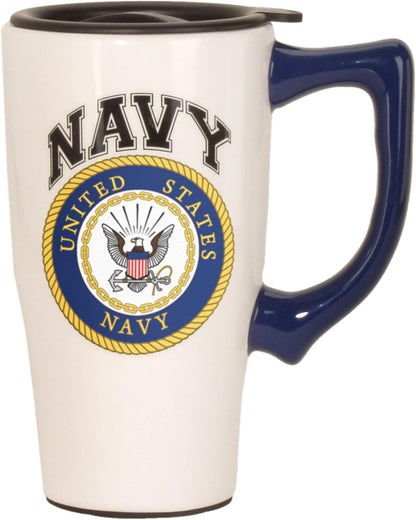Ceramic Travel Mugs - American Flag Cup - Hot or Cold Beverages - Gift for Coffee Lovers
