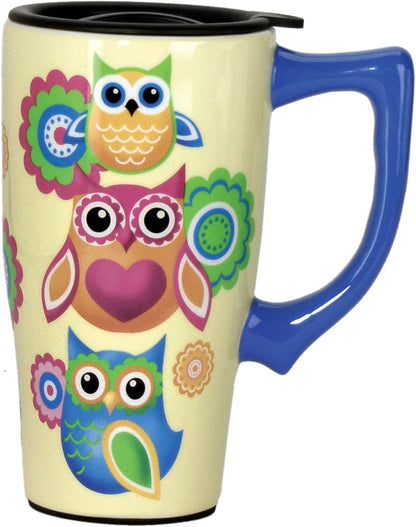 Ceramic Travel Mugs - American Flag Cup - Hot or Cold Beverages - Gift for Coffee Lovers