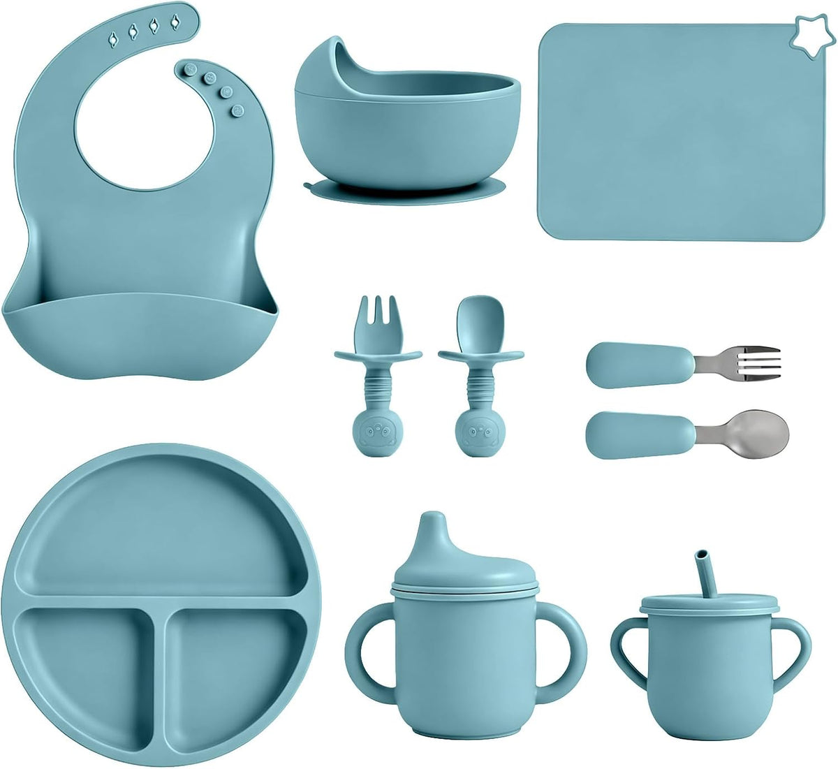 Silicone Baby Feeding Set 10 Pcs, Baby feeding essentials