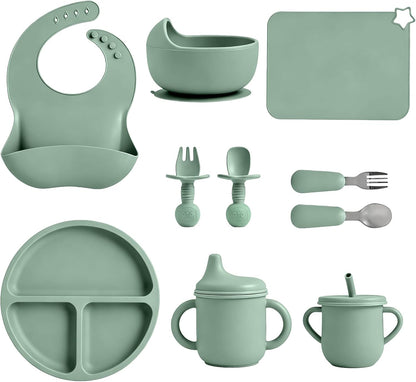 Silicone Baby Feeding Set 10 Pcs, Baby feeding essentials
