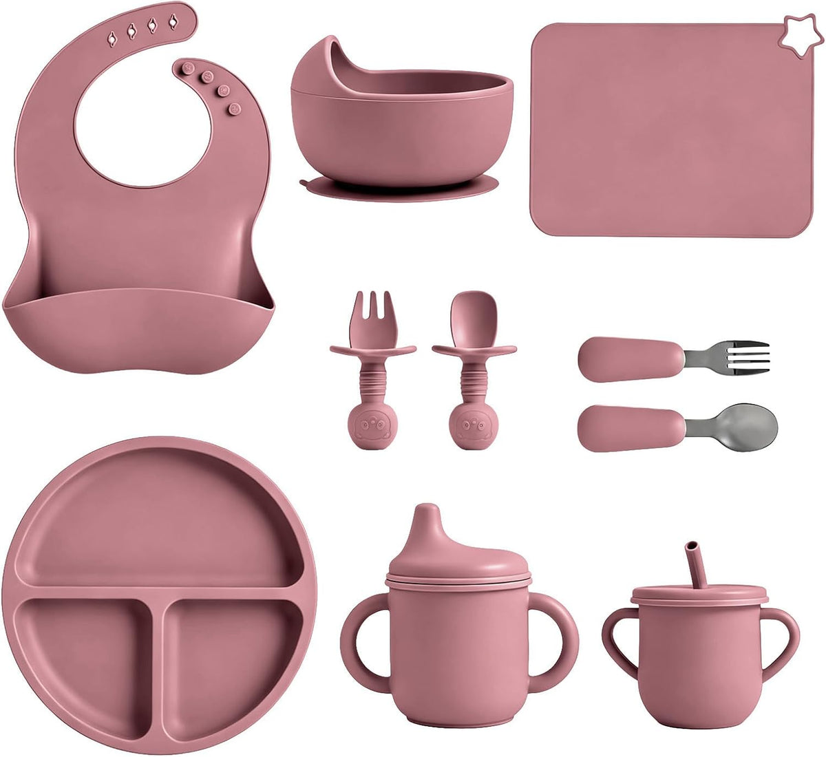 Silicone Baby Feeding Set 10 Pcs, Baby feeding essentials