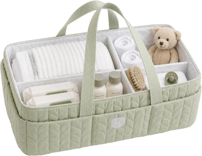 Baby Diaper Caddy Organizer - Large Portable Nursery Storage Baby Basket with Handles for Newborn Essentials, Diapers, Wipes - Changing Table Caddy Organizer for Boy & Girl
