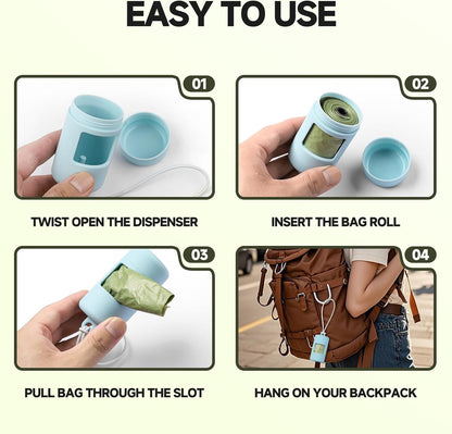 14 Rolls Waste Disposal Bags Refills Compatible with Ubbi On the Go Gray Bag Dispenser, Leak Proof Baby Poop Baggies for Travel, Diaper Disposal Bags for Quick Changes and Easy to Use (14 x 15 Count)