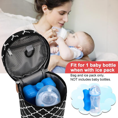 Breastmilk Cooler Bag with Ice Pack, Insulated Baby Bottle Cooler Tote Bags for Nursing Mom Daycare, Grey