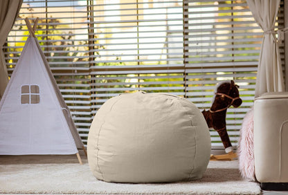 Stuffed Animal Storage Bean Bag Chair Cover for Kids