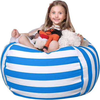 Stuffed Animal Storage Bean Bag Chair Cover for Kids