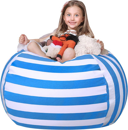 Stuffed Animal Storage Bean Bag Chair Cover for Kids