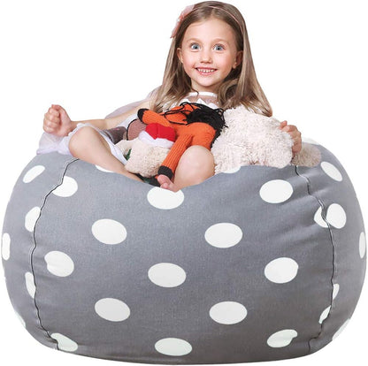 Stuffed Animal Storage Bean Bag Chair Cover for Kids
