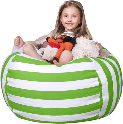 Stuffed Animal Storage Bean Bag Chair Cover for Kids