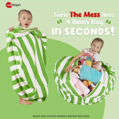 Stuffed Animal Storage Bean Bag Chair Cover for Kids