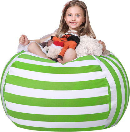 Stuffed Animal Storage Bean Bag Chair Cover for Kids