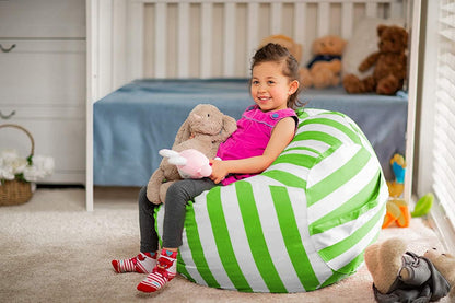 Stuffed Animal Storage Bean Bag Chair Cover for Kids