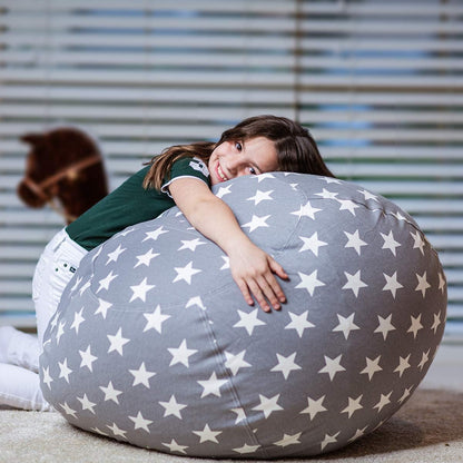 Stuffed Animal Storage Bean Bag Chair Cover for Kids