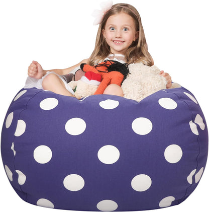 Stuffed Animal Storage Bean Bag Chair Cover for Kids