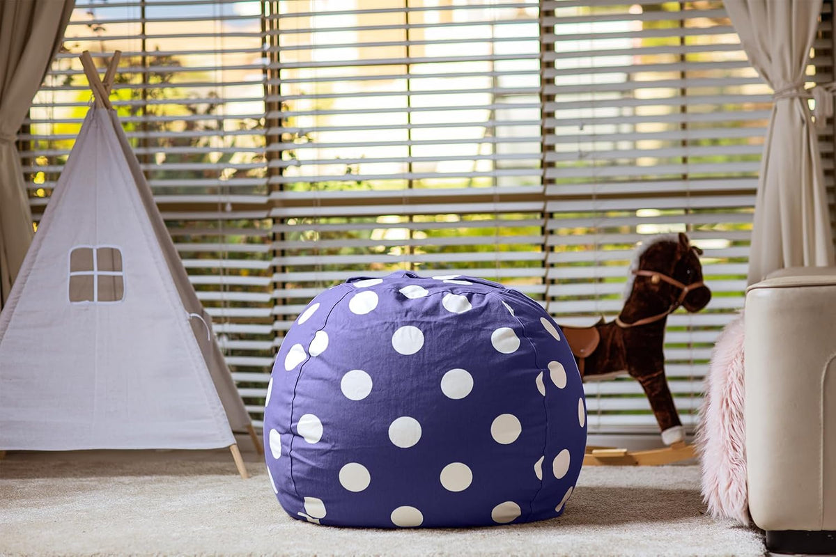Stuffed Animal Storage Bean Bag Chair Cover for Kids