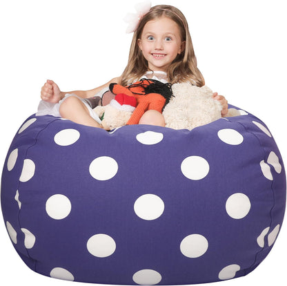 Stuffed Animal Storage Bean Bag Chair Cover for Kids