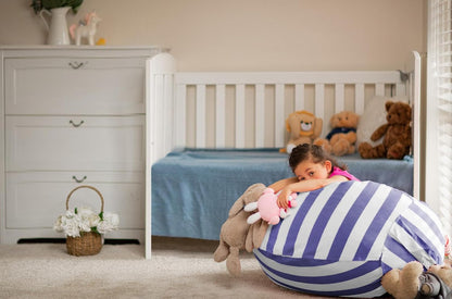 Stuffed Animal Storage Bean Bag Chair Cover for Kids