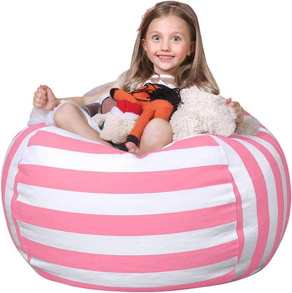 Stuffed Animal Storage Bean Bag Chair Cover for Kids